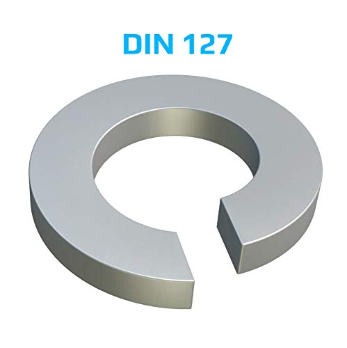 Veerringen M8, Split Ring, Helix Lock Galvanized Steel, Single Coil Square Cross Section Washer, pakking Ring voor 8mm Bolt/Screw DIN 127 (Pack van 25) 4