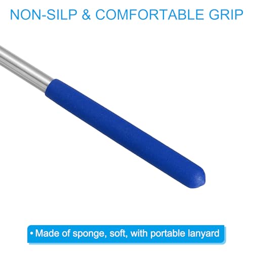 Telescopische vlag Rod 1 stuk Portable Telescopische roestvrij stalen vlag Bar met klem voor leraren Tourist Guides Blauw 3