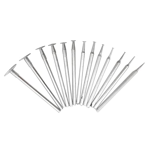 13 st. 2,35mm Shank T-Shaped Hoofd Diamond Grinding Drill Sets Graveren Carving Polijsten Glas Jade Stone Drill bit voor Dremel Rotary Tools