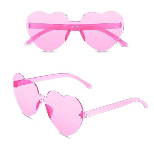 Hartvormige zonnebril, zonnebril, Hippieglazen, transparant, meerkleurig, hartvorm, zonder frame, voor de zomer, feestje, cosplay, feestje, Kerstmis