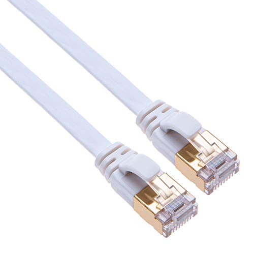 CAT 7 Internetkabel RJ45 Gigabit netwerkkabel platte kabel Compatibel met TV Samsung LG Sony/Router TP-Link/PS3 PS4 Xbox/Switch Sky Box Hub/WD Seagate QNAP/Zmodo Annke 1m wit