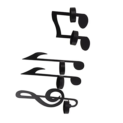 Wandlamp, muzieknoot, zwart, metaal, ijzer, 4 stukken Kaarshouders, muzieknotitie, decoratie, prachtige bruiloften Dagelijkse decoratie 5