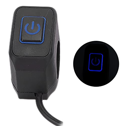 22mm Motor handgreep Switch Control Knop Fietsknoop Switch Motor Horn Knop Waterdicht Universeel voor Koplamp(Blauw)