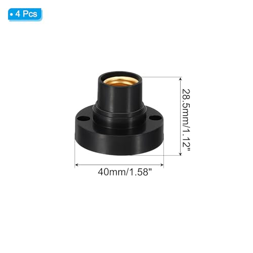 E14 Lamp Socket, 4 st Ronde Schroef Base Lamphouder Licht vervangende voetstukken voor Halogen CFL Bulb, zwart