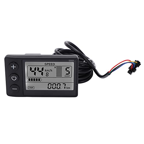 S866 Elektrische fietsweergave, waterdicht IP65, LCD-meter 24V/36V/48V Elektrische Scooter Configuratiescherm met SM-connector 5