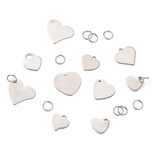 304 roestvrij staal hart blanco stepelen tag hangers etsen graven tags charme voor sieraden ambachten maken huisdier hond naam ID tags