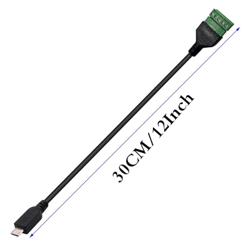 2sts Micro USB Terminal Plug, Micro USB Male Cable, Micro USB Plug naar 5 Pin Terminal Block Solder Gratis Micro USB Schroef Terminal Blok 3