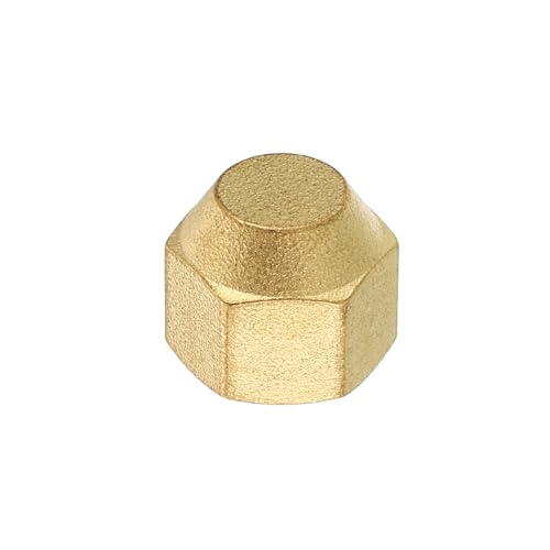 1/4" Brass Flare Cap, 7/16-20UNF Vrouwelijke Thread 4Pcs SAE Flare Fitting 45 Degree Hex Pipe Fittings voor Airconditioning Koeling 5