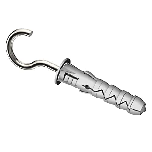 C-Shaped Hook Schroeven met wandpluggen M10/5.5x90mm Oogschroeven, Zelftappende C-haken en Nylon Rawl-mounts, Universele uitbreidingspluggen en wandhaken (Pack van 25)