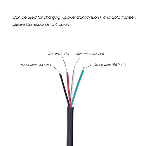 Pak van 10 USB C Plug Kabel USB C Plug Bushing 22 AWG 5V 2A 4-Wire USB C Extension Kabel voor geïnstalleerde USB C apparaten of DIY Replacement Repair Kabels 4