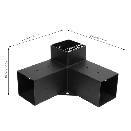 Pergola Kit, Paviljoen houder, Hoek klem Houtwerk DIY Post Base Kit, Galvanized Powder Coated, Volledig gelaste Gazebo, Posthouder voor Pergola Houten Posts (Buachoisju53-12)