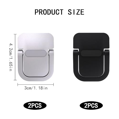 4 stuks Laptopstandaard, Mini houder voor onzichtbare laptops met antislip siliconen voor bureautoetsenbord (zwart + zilver)