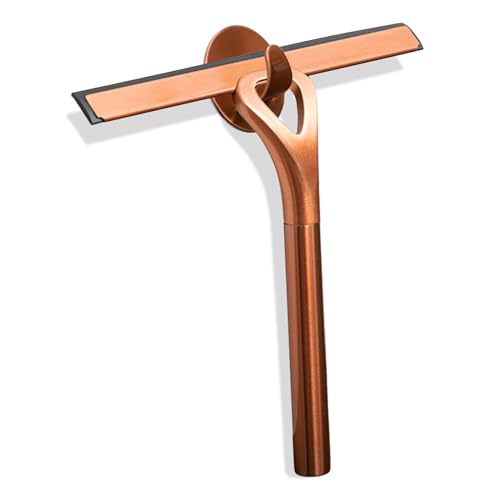 Window Collector Glaswisser, Douche Cropie Scrubber 304 Roestvrij staal Siliconen voor Badkamer spiegel Window Car (Antique Bronze)