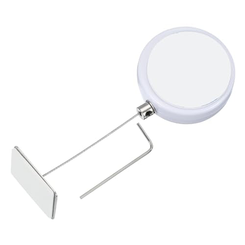 5 Ft Intrekbare afstandsbediening Tether, ronde veiligheid Kabel Lanyard Lock met dubbele zijde lijm voor TV Remote Gaming Controller, White(Square Iron Cap)