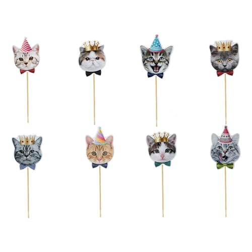 CENPNK 11st Cake Decoraties Kattenkop Kaarten Partij Bunting Banners Herbruikbare Huisdier Katten Thema Verjaardag Party Decoratie Supplies 4