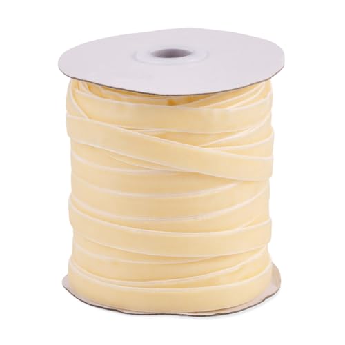 50m Velvet Ribbon 10mm Single Sided Velvet Ribbons Beige Bow Making Libbons for DIY Crafts Cadeau Verpakking Bow Choker Haar Tie Kleding Accessoires
