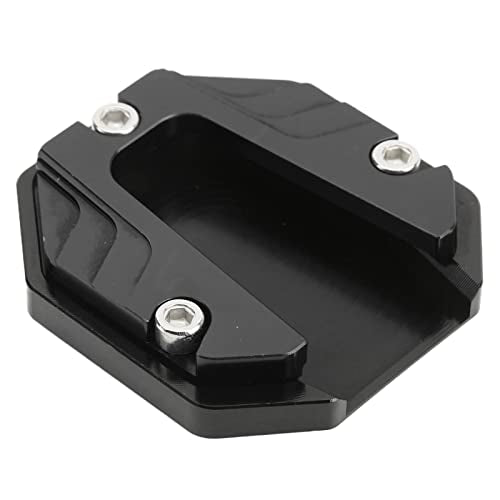 Motorfiets standaardplaat, universele motorfiets aluminium zijsteunplaat hoge sterkte standaard pad plaat ondersteuning accessoire (zwart) pedalen / spiegels en accessoires 5