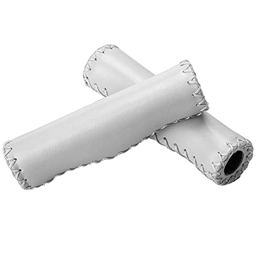 Bruine Fiets Grips Bruin Lederen Fiets Grips PU Sponge 1 Paar Handstruted PU Bike Fiets Handvat met Plug (Brown)