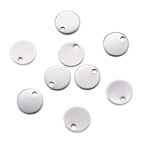 200 stuks roestvrij staal blanco hanger 10 mm platte ronde sieraden maken hanger