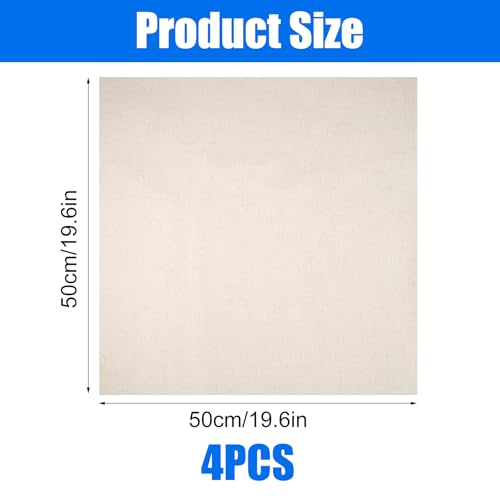 Verpakking van 4 borduurwerk stof, 50 x 50 cm, kruissteek stof, kan worden gesneden op maat, geen pilling, zachte en comfortabele Aida stof voor naaien, borduurwerk, tafelkleden, kussenhoezen en andere DIY ambachten