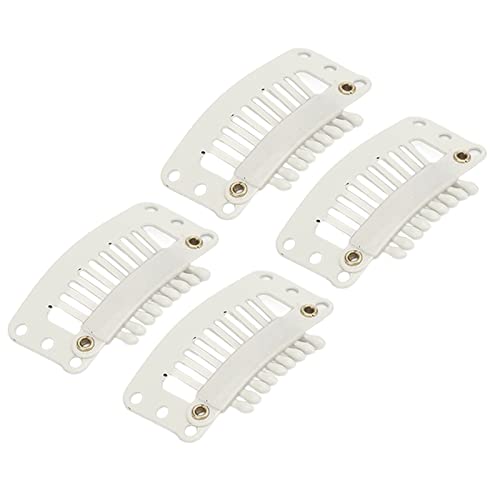 100Stuks 9 Tanden haarverlengstukjes, Multifunctionele 32mm DIY pruikenclips voor haar uitbreidingen wit 5