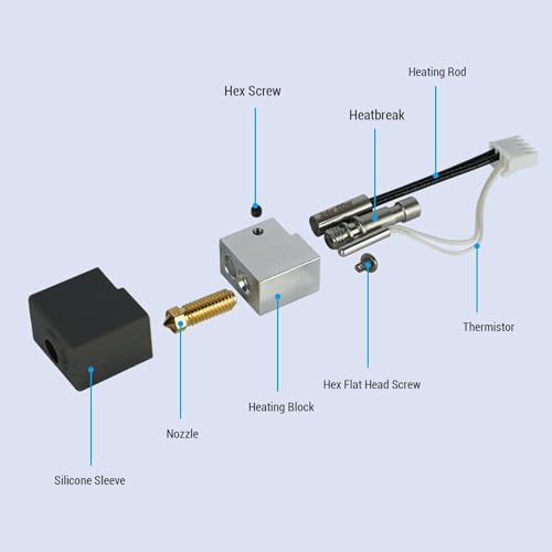 Voor Kobra S1 Harded Steel Nozzle Extruder Hotend Kit 0.2mm 0.4mm 0.6mm 0.8mm Nozzels Alle metalen structuur 320°C High Speed 3D Printer Printing 4