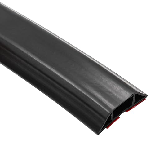 2M Floor Wire Cover, Kabelbeschermer, Beschermende Draad Hoes voor Kabel Verbergen, Kantoor, Huis, Pakhuis (Zwart)