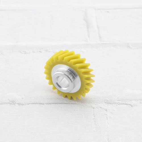 Zee W10112253 Mixer Worm Gear Replacement (Geel) met 2 koolstofborstels, Geschikt voor 5KSM150 5KSM45 5KSM90 5KSM125 5KSM175 5KSM185 5KSM156 5K45SS 5