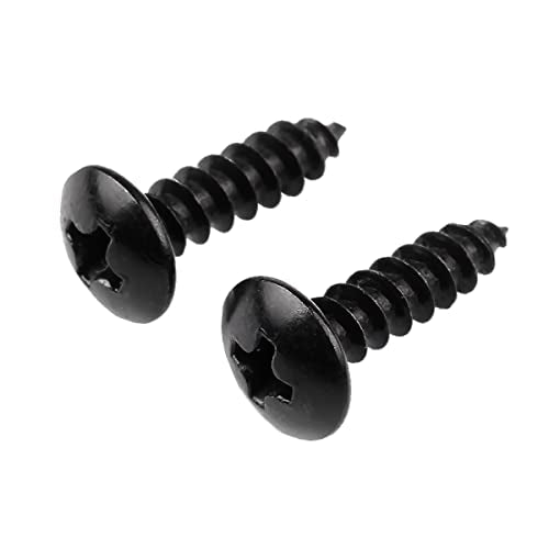 Verpakking van 50 Phillips Hoofd Schroeven M4 x 20mm Zelftappende Schroeven Ronde Hoofd Zwarte Paddestoel Hoofd Zelftappende Schroeven Kruis Groove Volledige Thread voor Plastic Hout Zachte Metaal 5