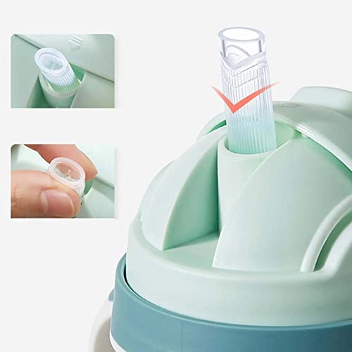 Baby Straw Cup met Gewogen Stro, 250Ml Leakproof Peuter Straw Cup voor thuisreizen, V-Shaped Straw, Fadeless Bowl, Duurzaam (BLUE) 5