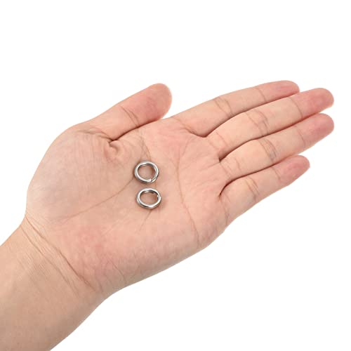 1.6mm x 12mm Vissen Split ringen, 50 Pack 304 Roestvrij staal Dubbele Flat Ring Lure Connector voor Zoutwater Zoetwater 5