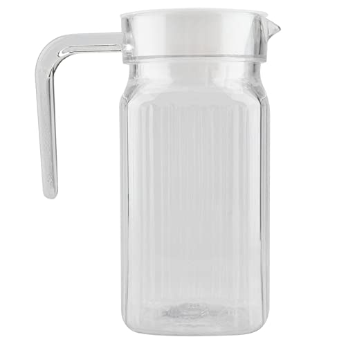 Serveergoed, kleine glazen kan Acryl Transparante Juice Bottle Striped Water Ice Cold Juice Jug met deksel voor Bar Home (500ML)