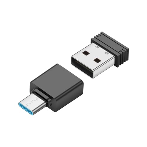 Mouse jiggler, niet-herkenbare USB muis mover met USB-C adapter converter, simuleert bewegingen om te voorkomen dat de laptop overschakelt naar de slaapmodus, driver-free, plug and play