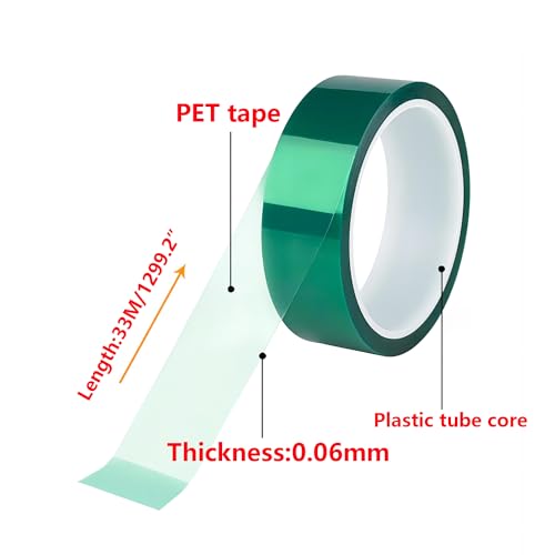 1 Roll hittebestendig plakband, 15mm x 33m, hoge temperatuur PET tape voor Solderen, Circuits, Groen 4