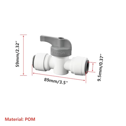 3/8" Quick Connect Ball Valve, RO Water Filter Fitting, Water Supply Pipe, Inline Sluit Bal Valve voor Koelkast Slang