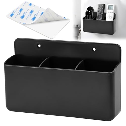 Pen houder Whiteboard met 2 Slots, Wandhouder Dry Wis Marker Holder, 3 Compartiments Zelfklevende Marker Houder, Penhouder Dry Wis Marker en Wiser Organizer voor Office Home School (Zwart)