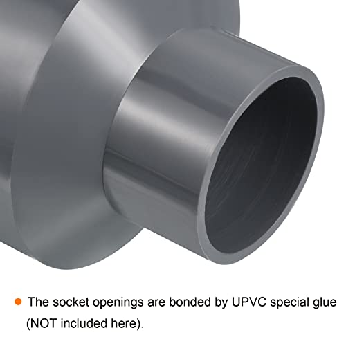 PVC Reducer Pipe Fitting 90x50mm, Straight Koppelaar Connector, Grey 5