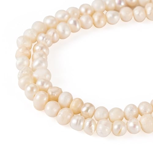 1 Strand Natural Cultured Zoetwater Parel Kralen Seashell Kleur Parel Rijst Vorm Parel kralen voor DIY armband ketting oorbellen sieraden maken