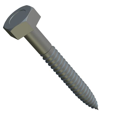 Zeshoekige Zelftappende Schroeven Hout Schroeven Machine M6x50 (verpakking van 10) A2 Roestvrij Staal voor Meubilair, Houtbewerking Zware Gecertificeerde Standaard DIN571 (50mm x 45mm) 4