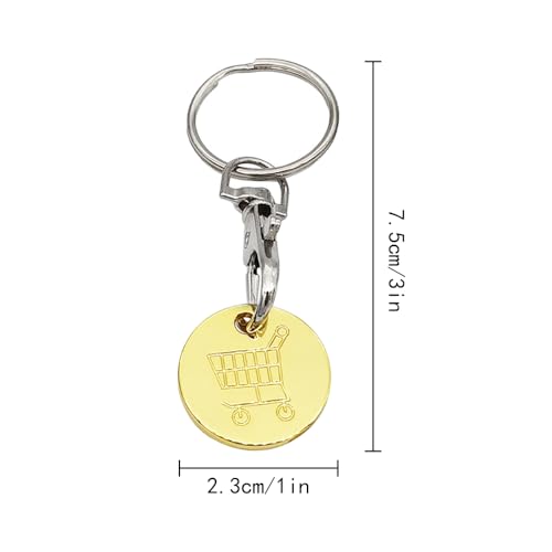 9 stuks Trolley Munten, Roestvrij stalen Munt Sleutelhanger Winkelwagen, Coin Winkelwagen, Coin Winkelwagen, Sleutelhanger, UK Set, Trolley Munten voor Supermarkt, Verwijderbare Winkel Sleutelhanger