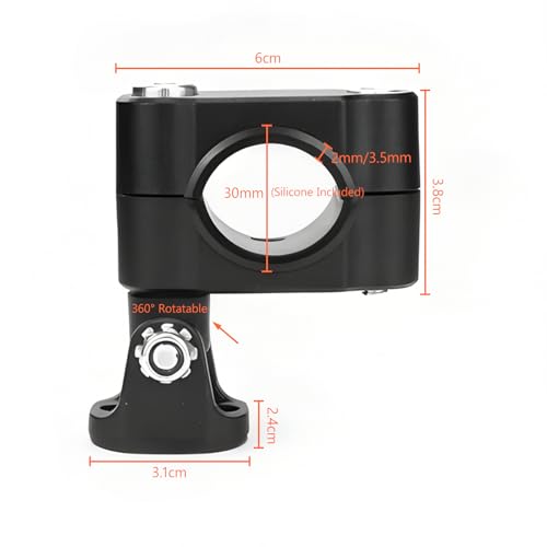 1 Paar Motorfiets Spotlight Bracket, 360 Degree Rotatie Motorfiets Licht Montage Bracket, Aluminium Legering Motor LED-koplamp Clips Houder