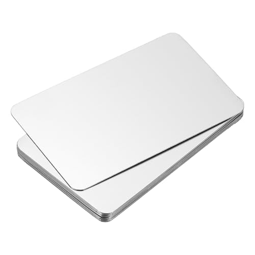 0.5mm Roestvrij stalen metalen Business Cards, 12 stuks Blanco naamkaart Laser Graveren voor DIY Cadeaukaarten, Zilver