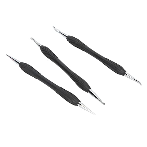 3 stuk roestvrij staal leer ambacht Modelleergereedschap, 14,5-15,2cm Metalen snijgereedschap voor lederen texturen, Wax & PMC Clay Sculpting, Professionele Lederbewerking