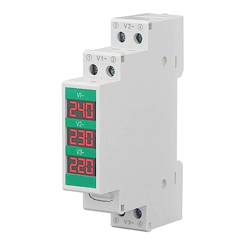 3 Fase AC Voltmeter 60-450V LCD Digitale spanningsmeter elektrische stroommeter DIN Spoormontage