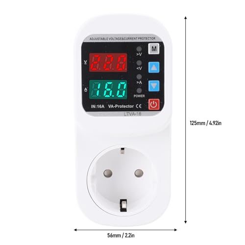 Verstelbare Spanning Huidige reis Rising Safety Socket 63A LED-weergave Automatische Spanning Huidige Veiligheid Socket voor Koelkast TV PC Home Appliance 5