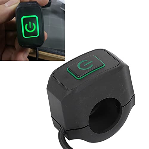 22mm Motorstuurschakelaar, Motor ATV Light Switch Control Button Waterproof Universeel voor koplamp (ABS Metaal)(Vegetabel) 4