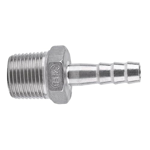 Hose Fitting, roestvrij staal SS304 Man Thread Barb Hose Tule Connector 55° BSPT 1/8"~3/4"(3/8' * 8mm) 5