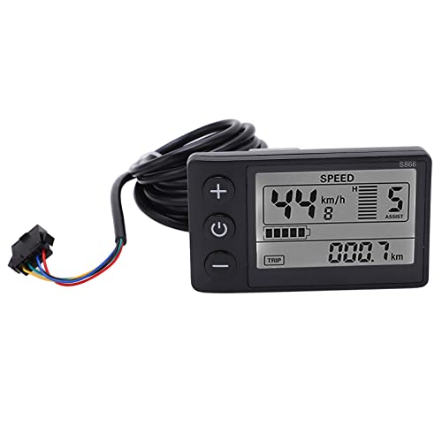 S866 Elektrische fietsweergave, waterdicht IP65, LCD-meter 24V/36V/48V Elektrische Scooter Configuratiescherm met SM-connector