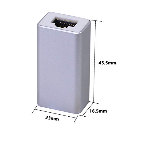 RJ45 LAN Koppeling Adapter Chirurg Thundering Protector Gigabit 1000Mbs Ethernet Extender Connector voor Cat7 Cat6 Cat5e Vrouwelijk naar Vrouwelijk (zilver)
