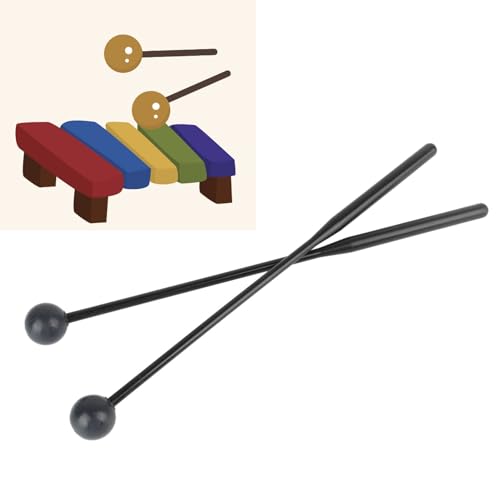 Marimba Mallets Marimba Mallets Xylophone Sticks, duurzame percussie Sticks Plastic Rod Percussie Sticks voor Glockenspiels Mallets (All Black) 3